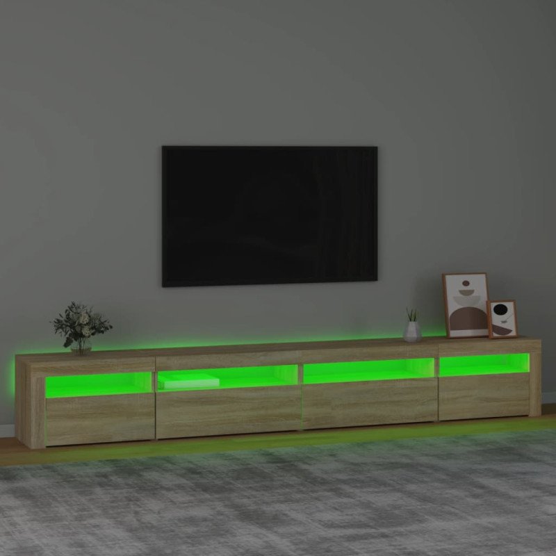 vidaXL TV skrinka s LED svetlami dub sonoma 270 x 35 x 40 cm