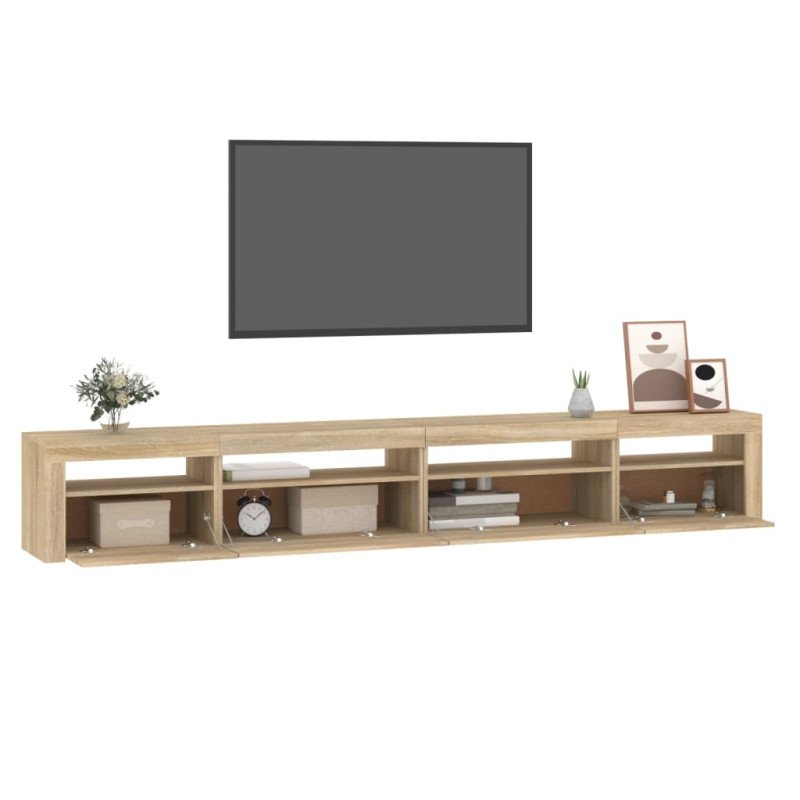 vidaXL TV skrinka s LED svetlami dub sonoma 270 x 35 x 40 cm