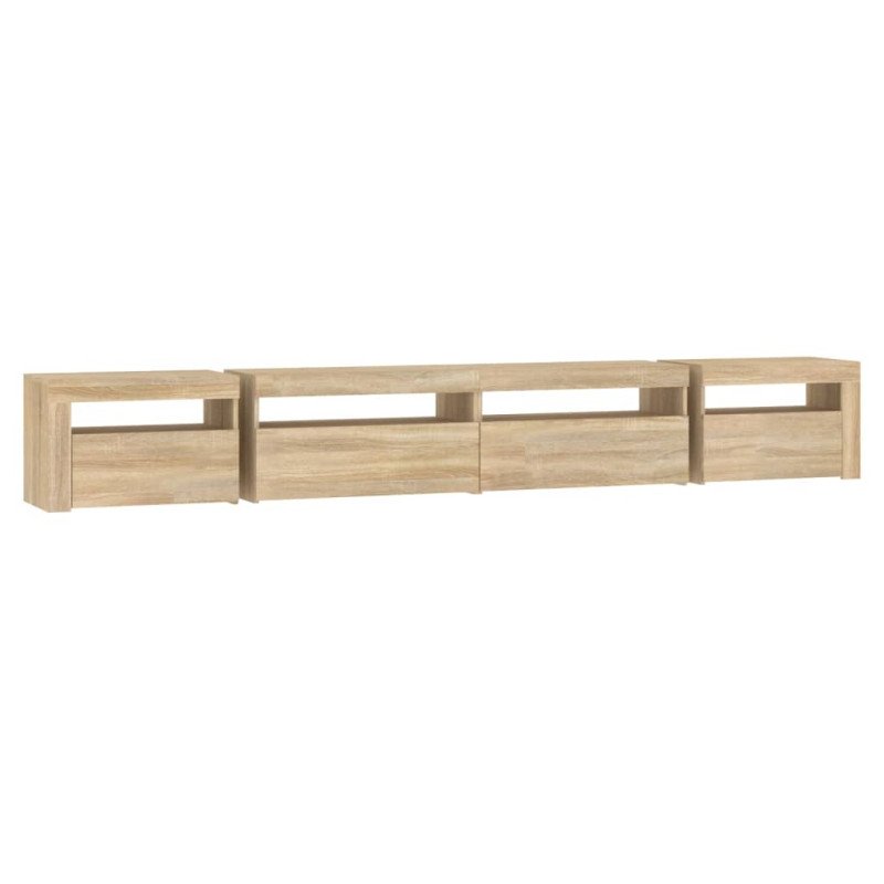 vidaXL TV skrinka s LED svetlami dub sonoma 270 x 35 x 40 cm