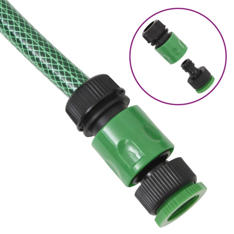 vidaXL Záhradná hadica so sadou armatúr, zelená 0,9" 20 m, PVC
