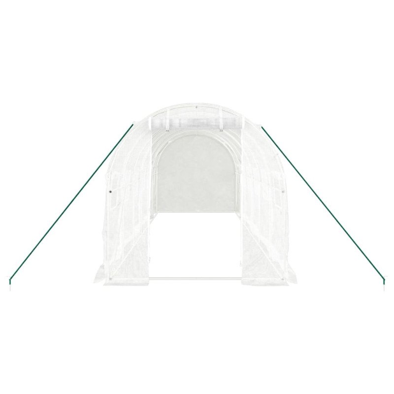 vidaXL Fóliovník s oceľovým rámom biely 12 m² 6x2x2 m