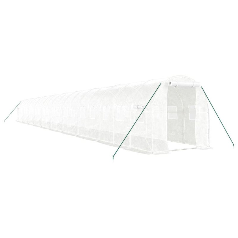 vidaXL Fóliovník s oceľovým rámom biely 40 m² 20x2x2 m