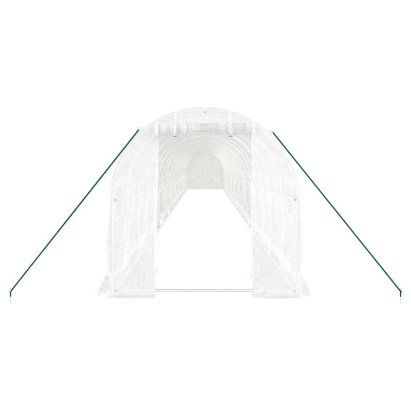 vidaXL Fóliovník s oceľovým rámom biely 40 m² 20x2x2 m