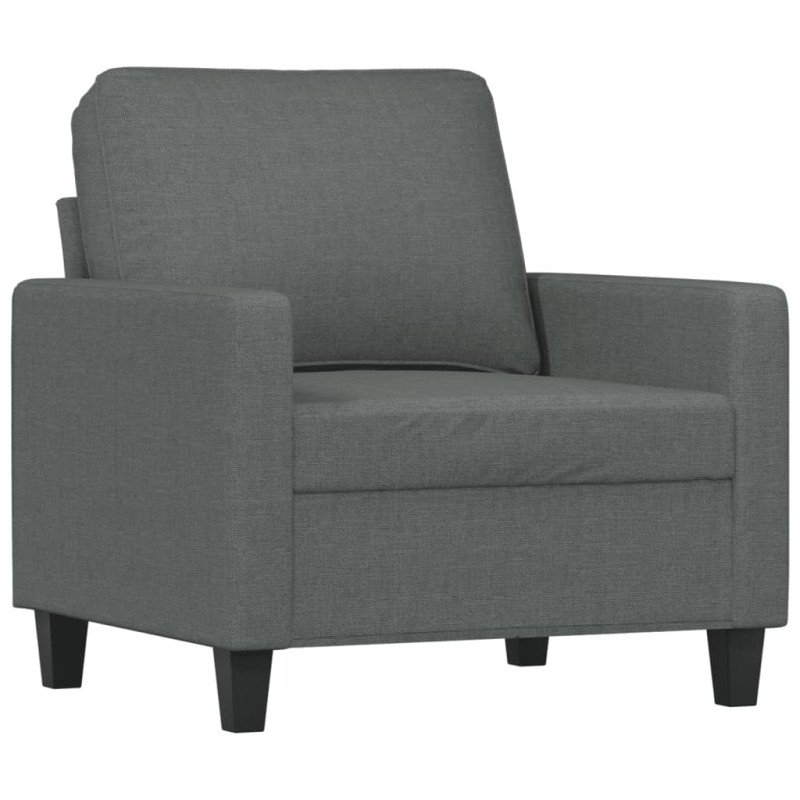 vidaXL Kreslo s podnožkou tmavosivé 60 cm látkové
