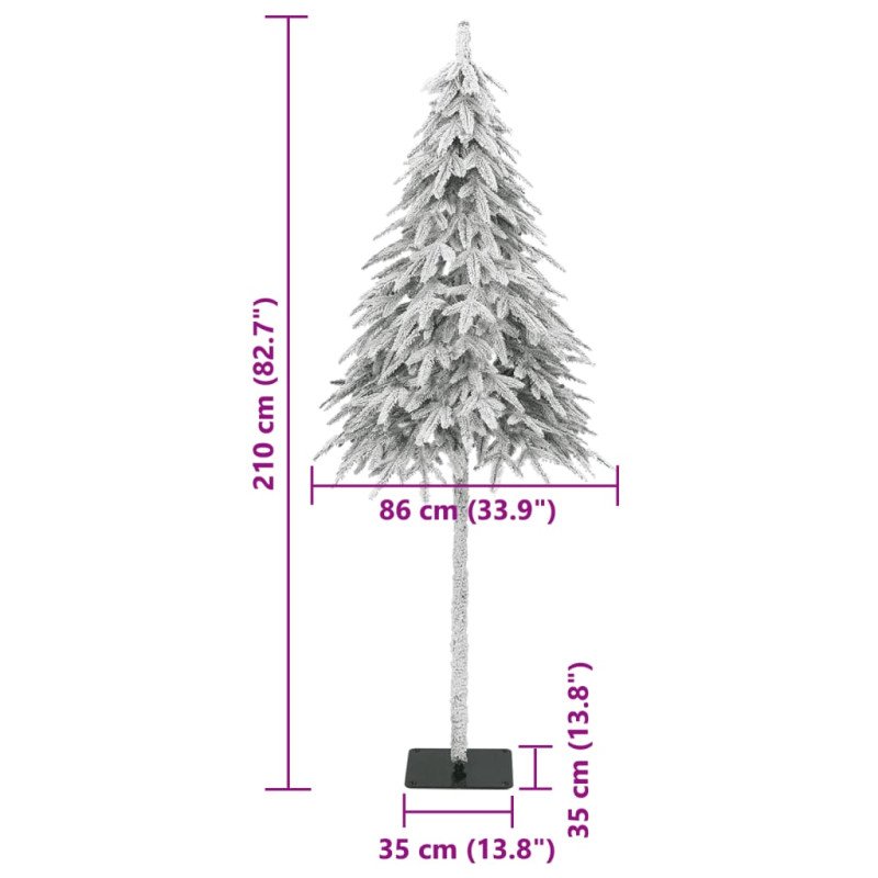 vidaXL Umelý vianočný stromček so snehovými vločkami 210 cm