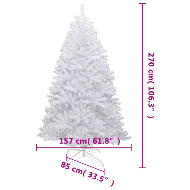 vidaXL Umelý výklopný vianočný stromček so snehovými vločkami 270 cm