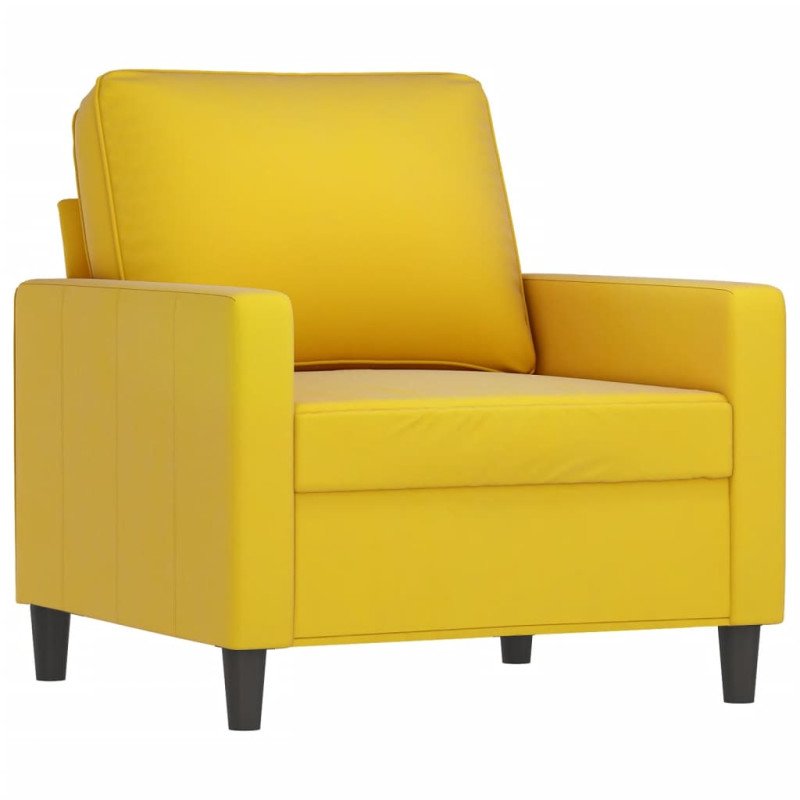 vidaXL Kreslo s podnožkou žlté 60 cm zamat
