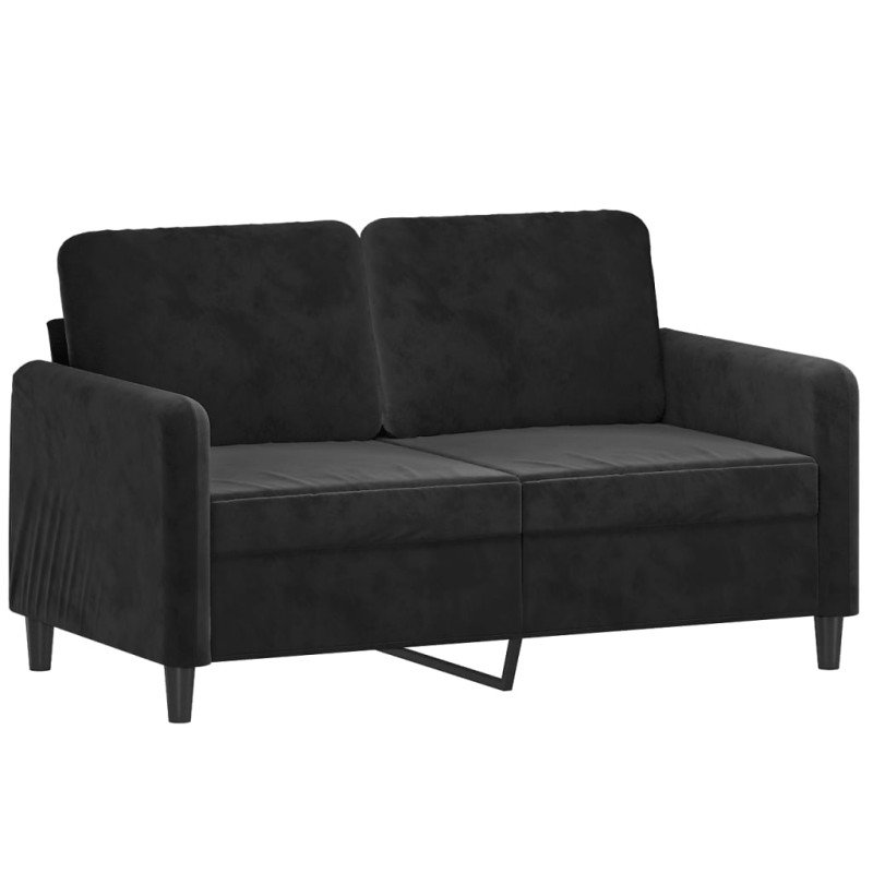 vidaXL 2-miestna pohovka s vankúšmi čierna 120 cm zamat