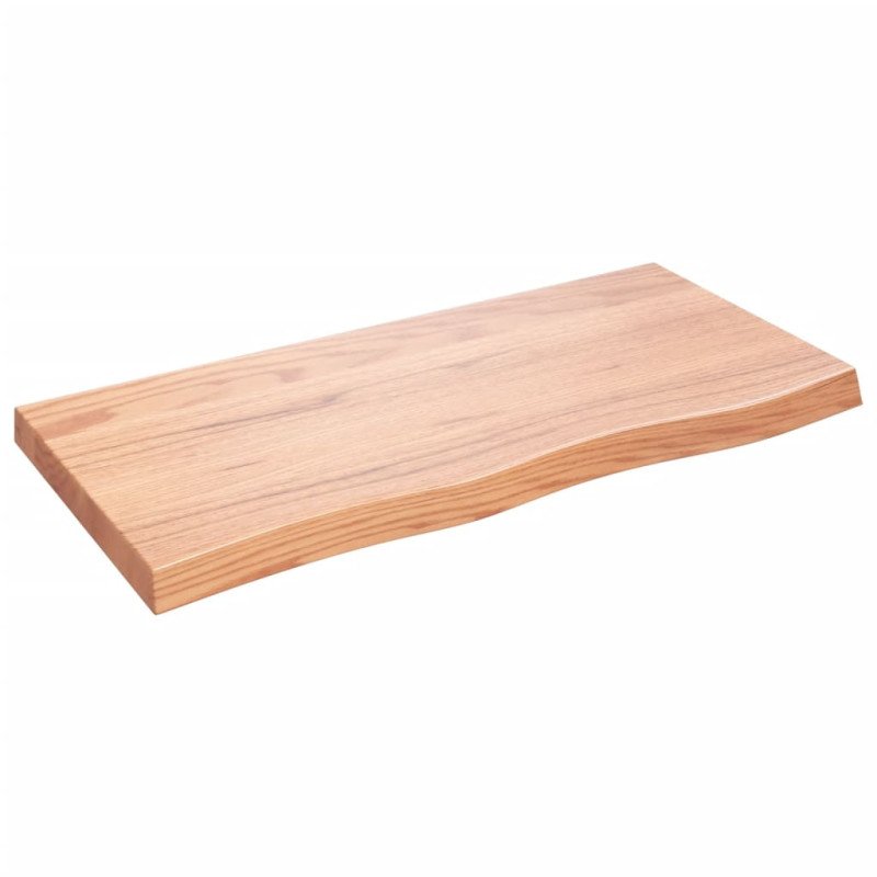 vidaXL Stolová doska bledohnedá 100x50x(2-6) cm ošetrený masívny dub