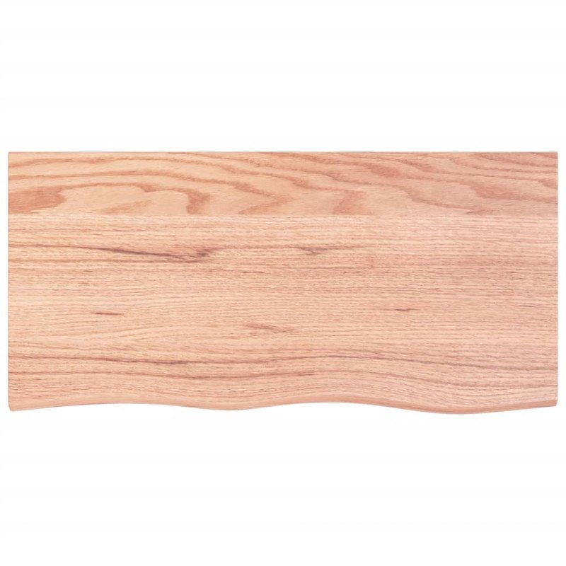 vidaXL Stolová doska bledohnedá 100x50x(2-6) cm ošetrený masívny dub