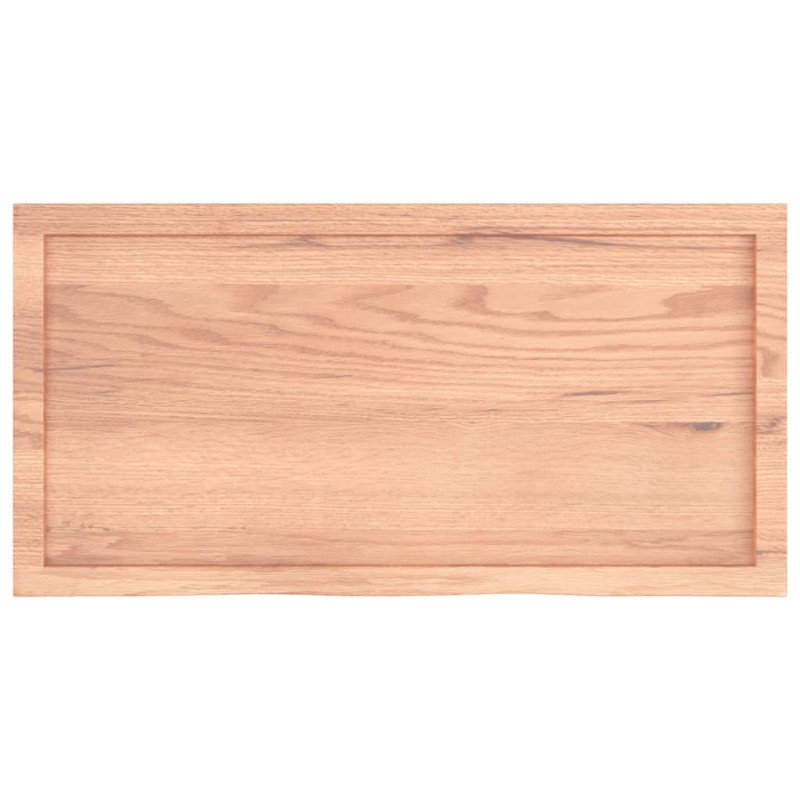 vidaXL Stolová doska bledohnedá 100x50x(2-6) cm ošetrený masívny dub