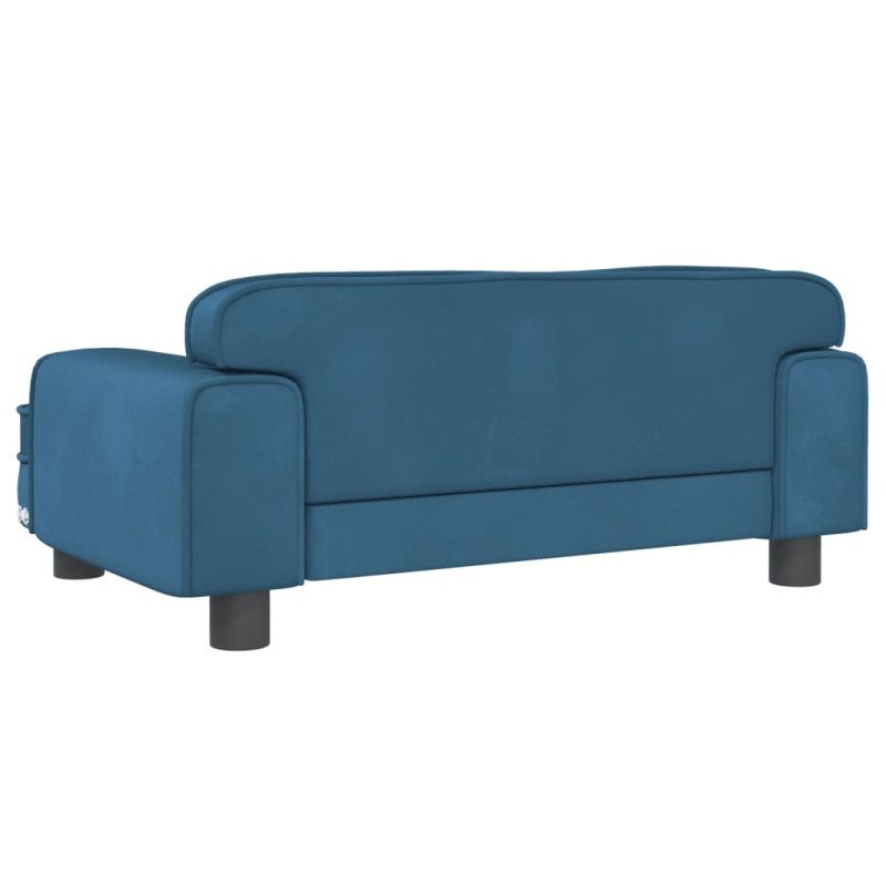 vidaXL Detská pohovka modrá 70x45x30 zamat