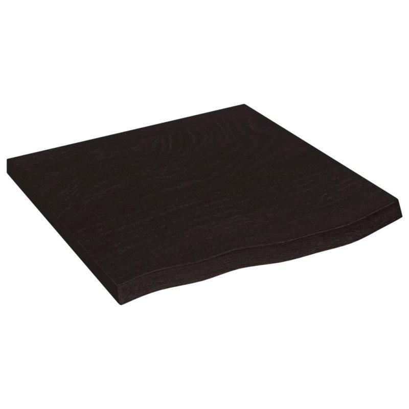 vidaXL Stolová doska tmavosivá 60x60x(2-4) cm ošetrený dubový masív