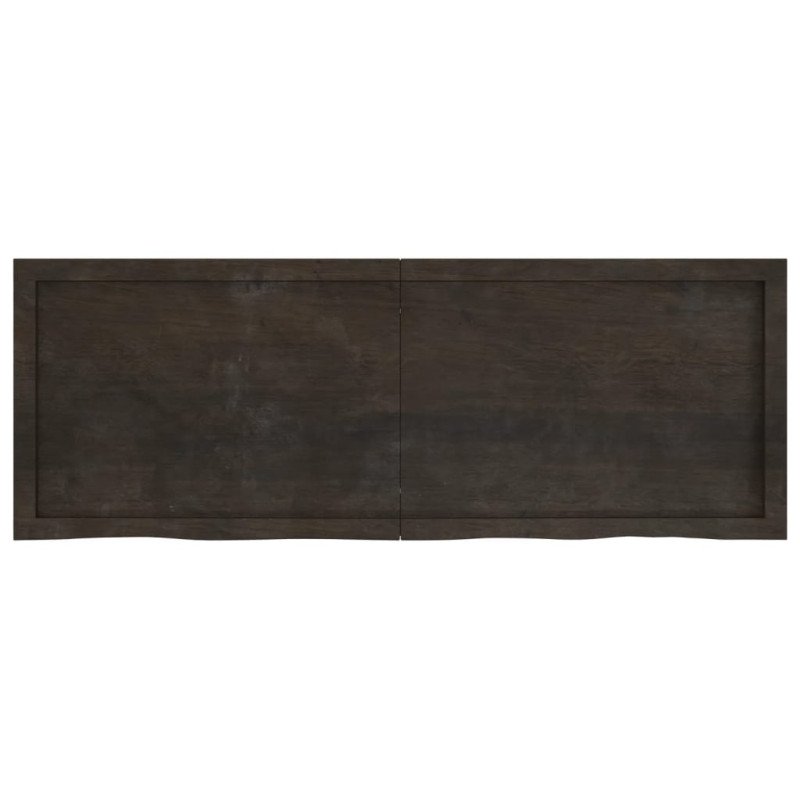 vidaXL Stolová doska tmavosivá 140x50x(2-4) cm ošetrený dubový masív