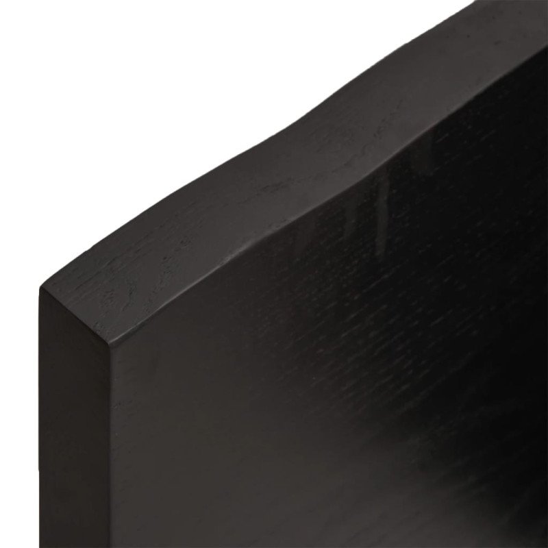vidaXL Stolová doska tmavosivá 140x50x(2-4) cm ošetrený dubový masív