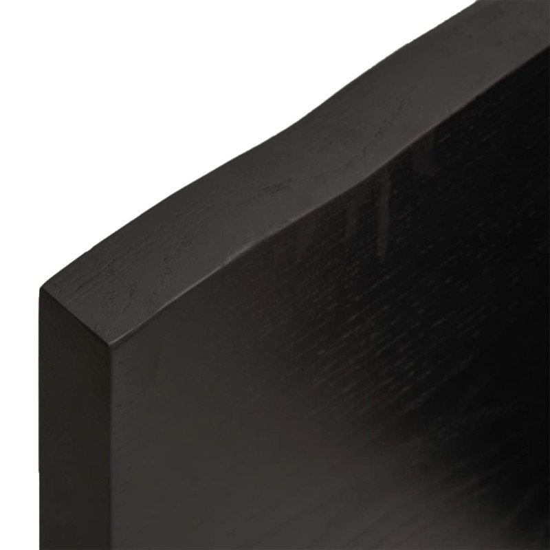 vidaXL Stolová doska tmavosivá 180x50x(2-4) cm ošetrený dubový masív