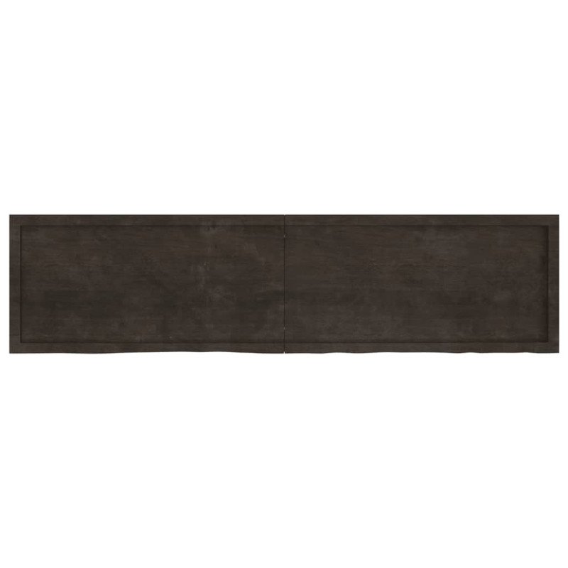 vidaXL Stolová doska tmavosivá 200x50x(2-6) cm ošetrený dubový masív