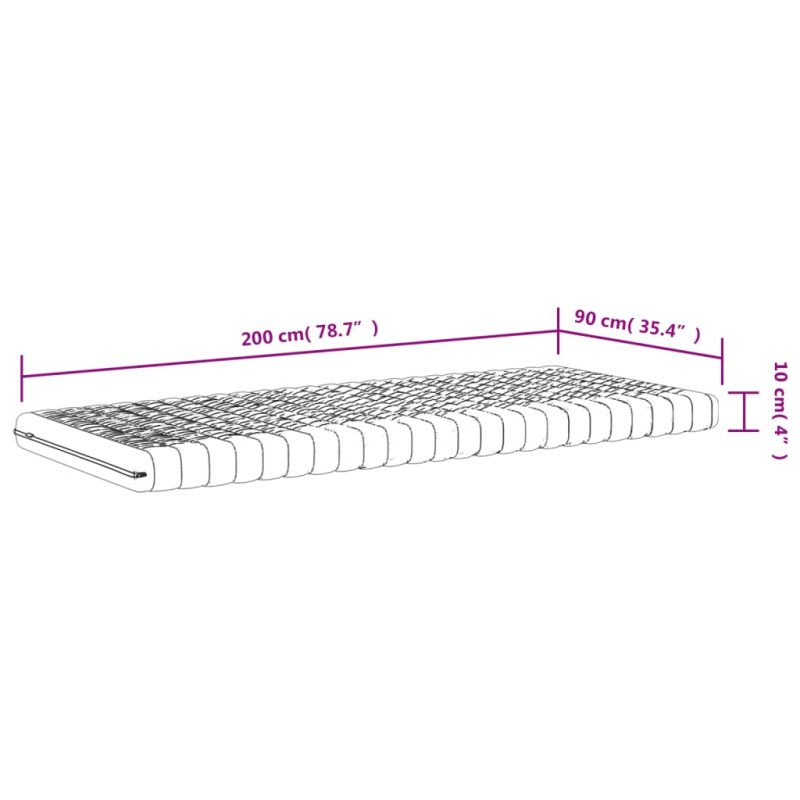 vidaXL Penové matrace 2 ks biele 90x200 cm 7 zón tvrdosť 20 ILD