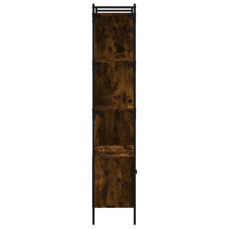 vidaXL Knižnica s dvierkami dymový dub 76,5x30x154,5 cm kompoz. drevo