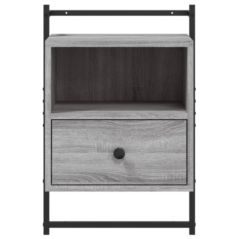 vidaXL Nočné skrinky nástenné 2 ks sivá sonoma 40x30x61 cm komp. drevo