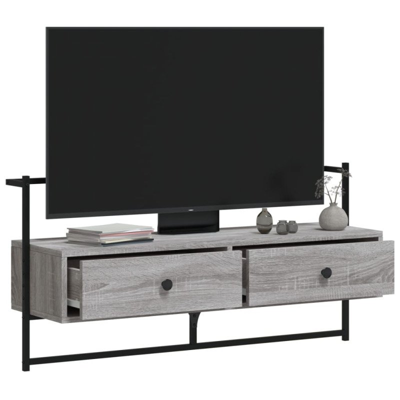 vidaXL TV skrinka nástenná sivá sonoma 100,5x30x51 cm kompozitné drevo
