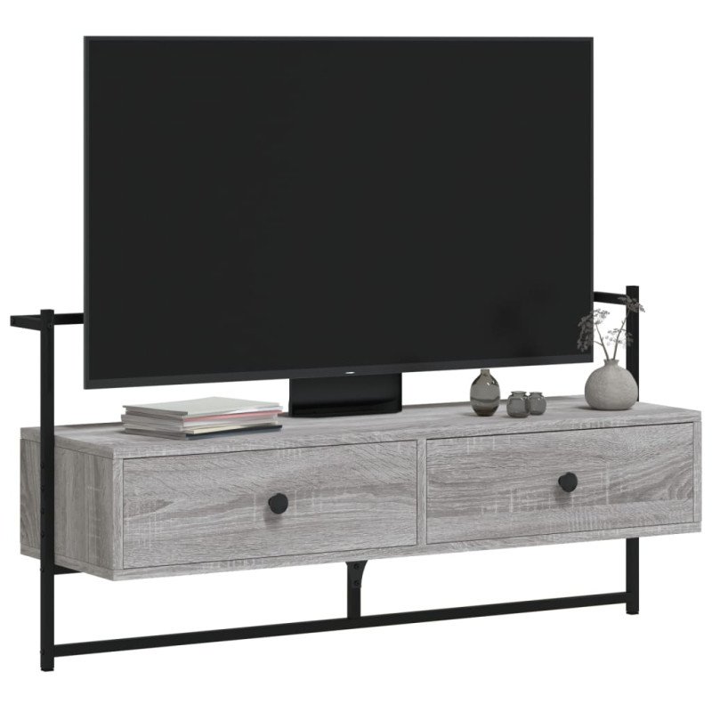 vidaXL TV skrinka nástenná sivá sonoma 100,5x30x51 cm kompozitné drevo