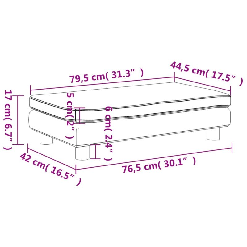 vidaXL Detská pohovka s podnožkou hnedá 100x50x30 cm zamat