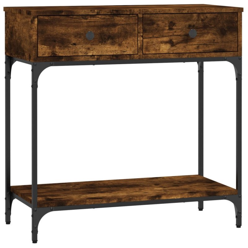 vidaXL Konzolový stolík dymový dub 75 x 34,5 x 75 cm kompozitné drevo