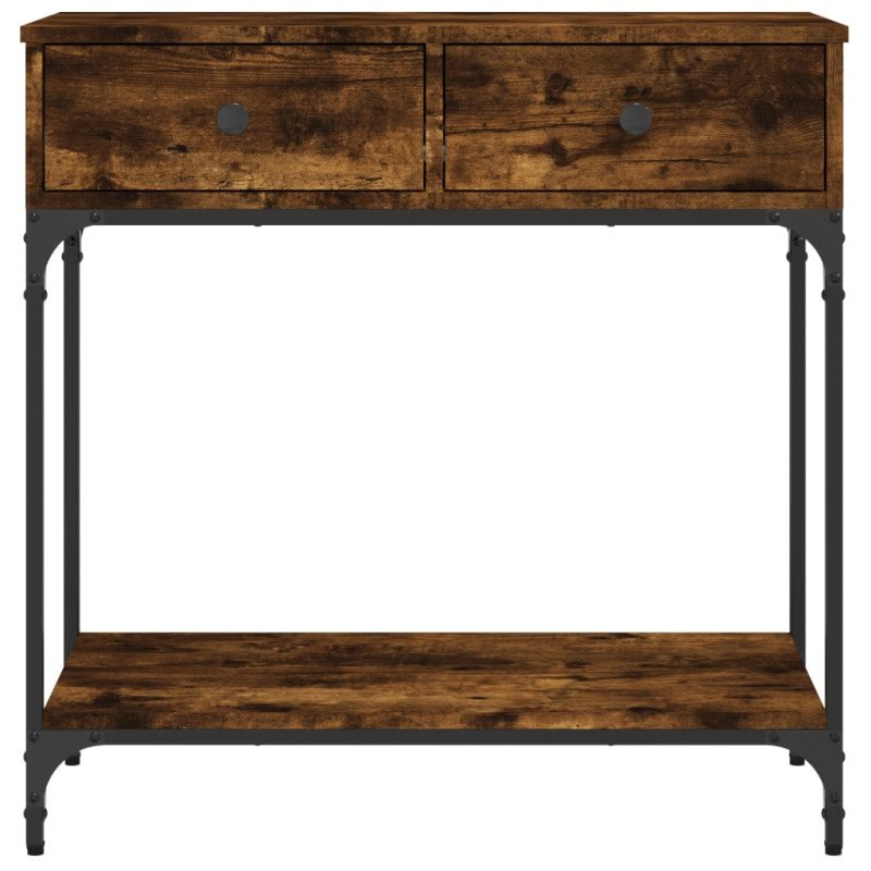 vidaXL Konzolový stolík dymový dub 75 x 34,5 x 75 cm kompozitné drevo