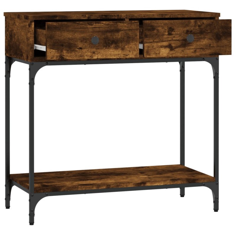 vidaXL Konzolový stolík dymový dub 75 x 34,5 x 75 cm kompozitné drevo