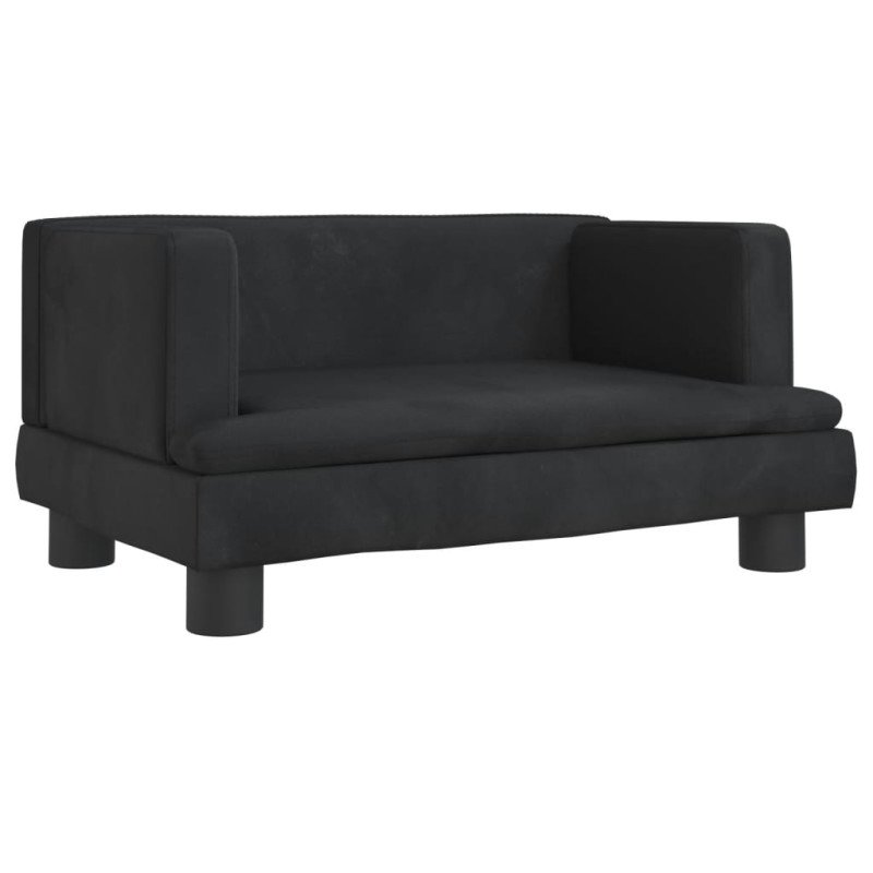 vidaXL Detská pohovka čierna 60x40x30 zamat