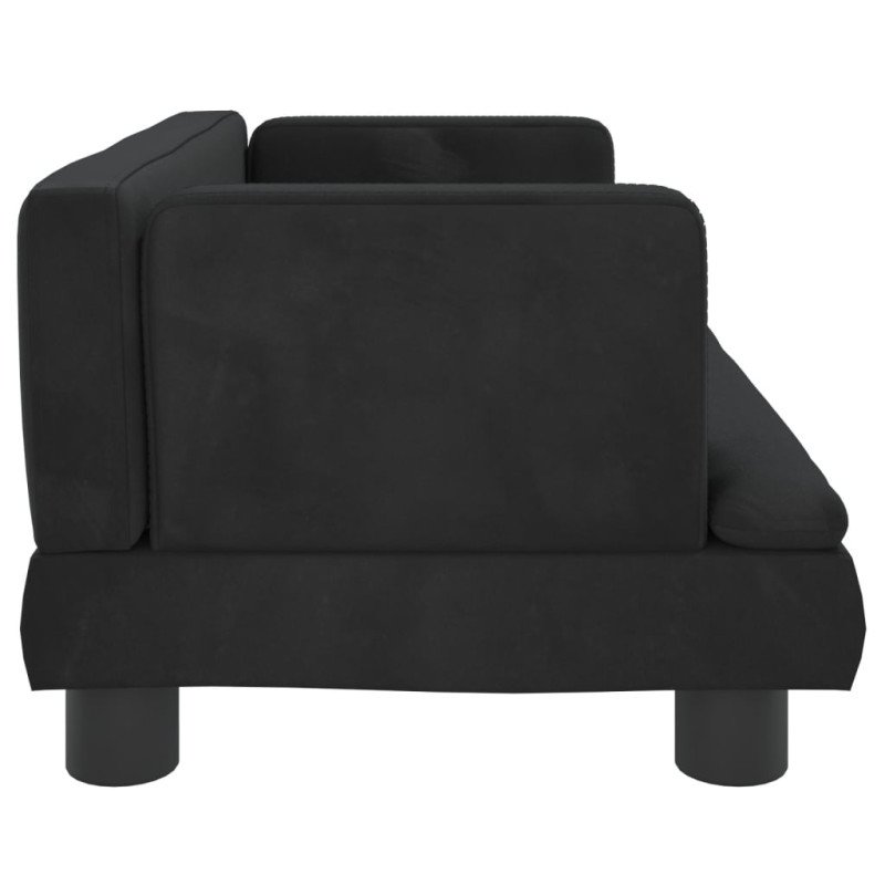 vidaXL Detská pohovka čierna 60x40x30 zamat