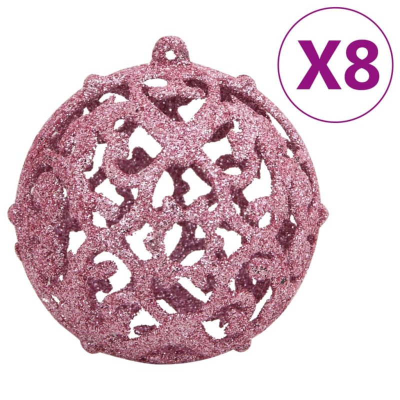 vidaXL 111-dielna sada vianočných ozdôb ružová polystyrén