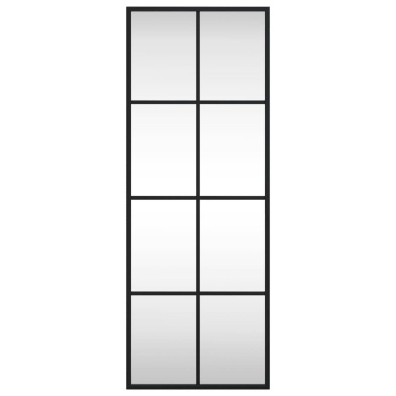 vidaXL Nástenné zrkadlo čierne 30x80 cm obdĺžnikové železné