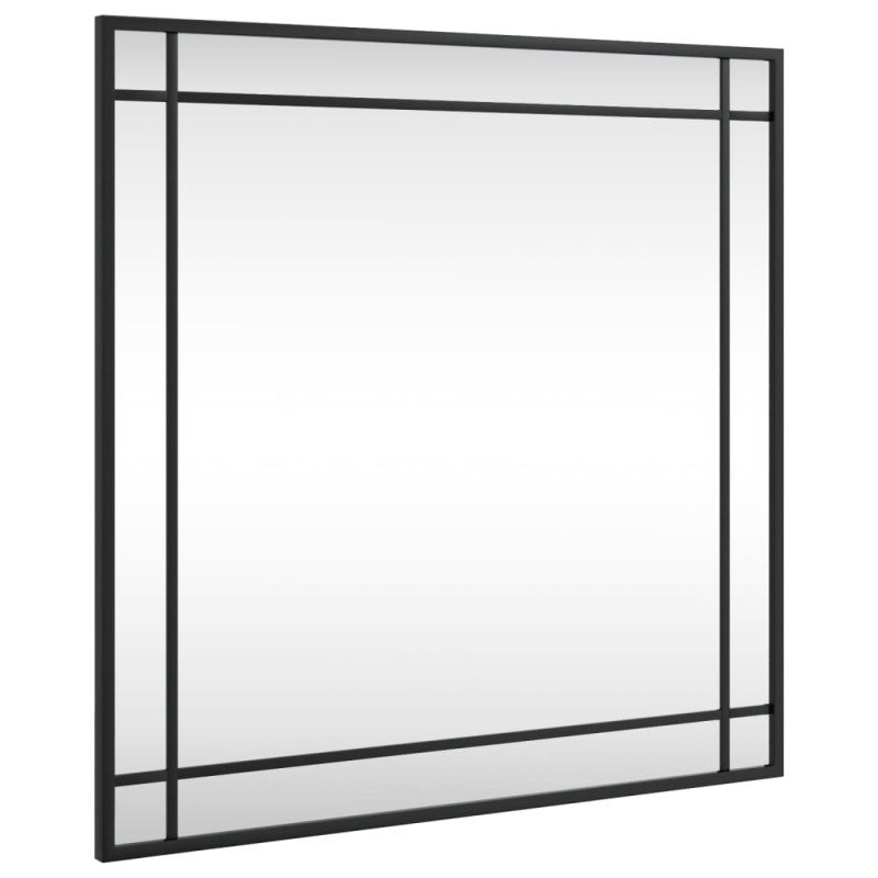 vidaXL Nástenné zrkadlo čierne 60x60 cm štvorcové železné