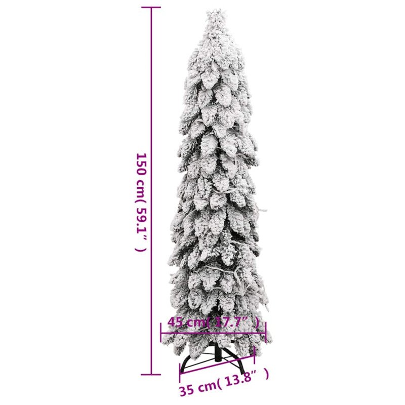 vidaXL Osvetlený umelý vianočný stromček s 80 LED, zasnežený 150 cm