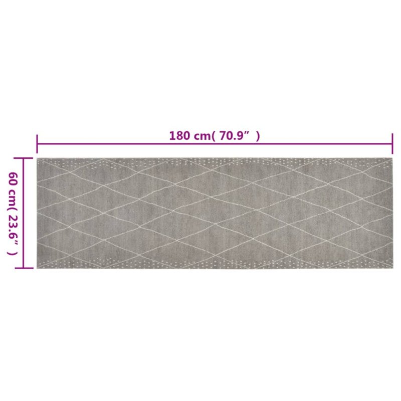 vidaXL Kuchynský koberec umývateľný kosoštvorec 60x180 cm zamat