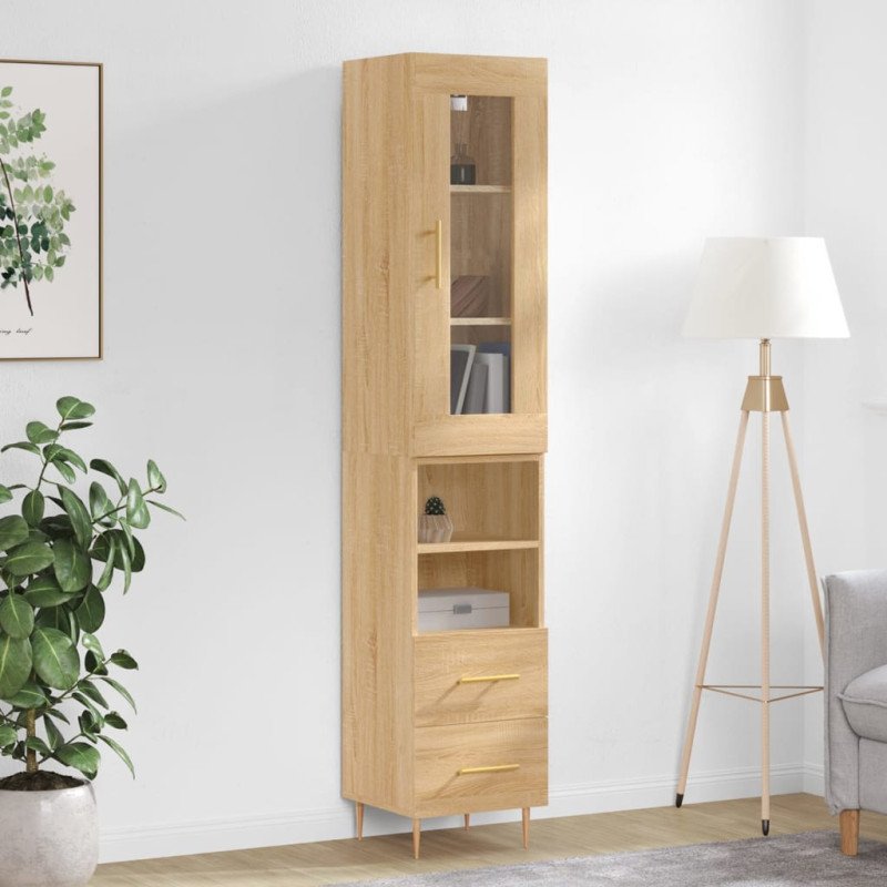 vidaXL Vysoká skrinka dub sonoma 34,5x34x180 cm spracované drevo