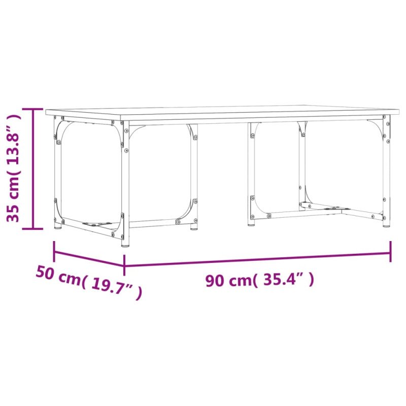 vidaXL Konferenčný stolík čierny 90x50x35 cm kompozitné drevo