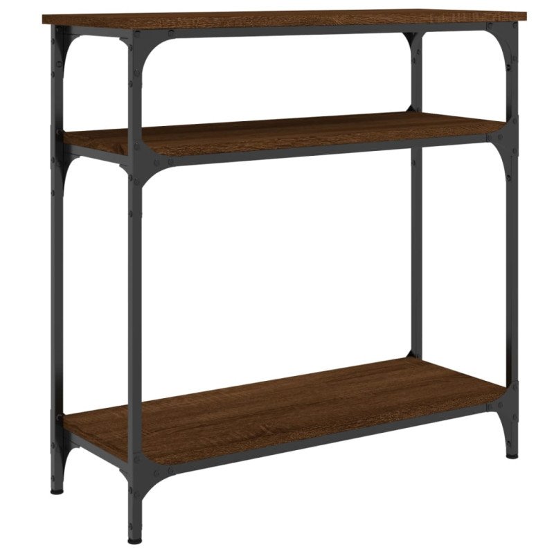 vidaXL Konzolový stolík hnedý dub 75x29x75 cm kompozitné drevo