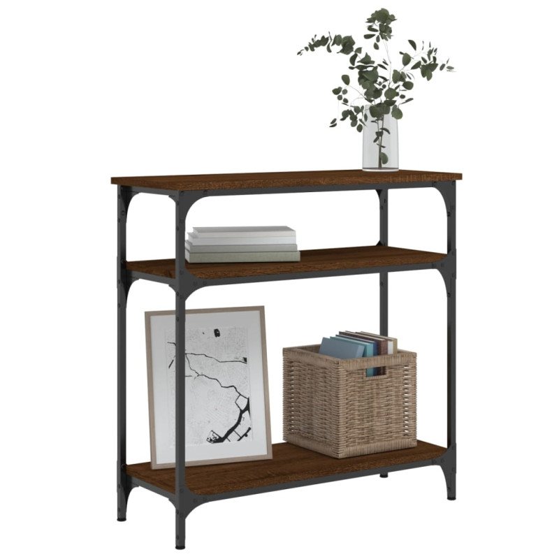 vidaXL Konzolový stolík hnedý dub 75x29x75 cm kompozitné drevo