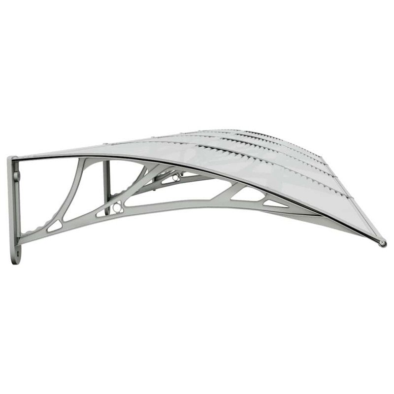 vidaXL Vchodová strieška sivá a priehľadná 400x80 cm polykarbonát
