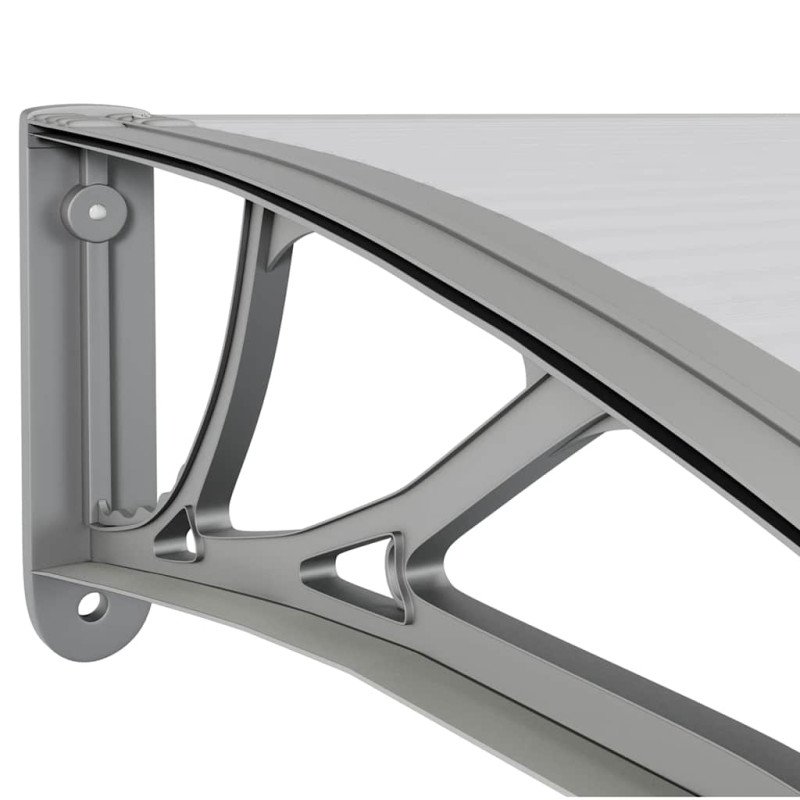 vidaXL Vchodová strieška sivá a priehľadná 400x80 cm polykarbonát