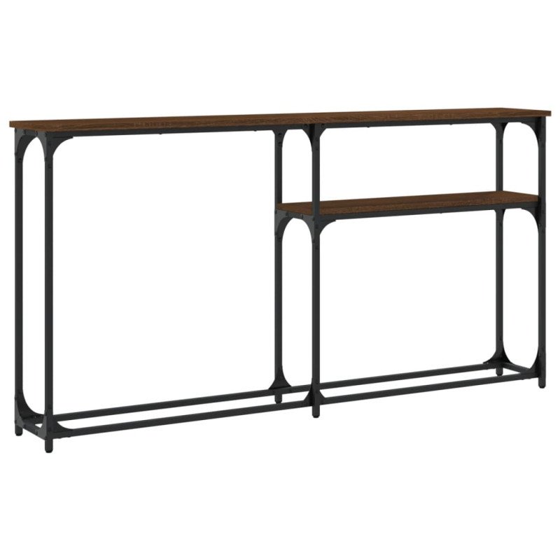 vidaXL Konzolový stolík hnedý dub 145x22,5x75 cm kompozitné drevo
