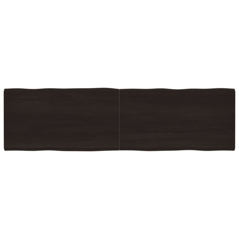 vidaXL Stolová doska tmavohnedá 220x60x(2-6)cm ošetrený masív hrany
