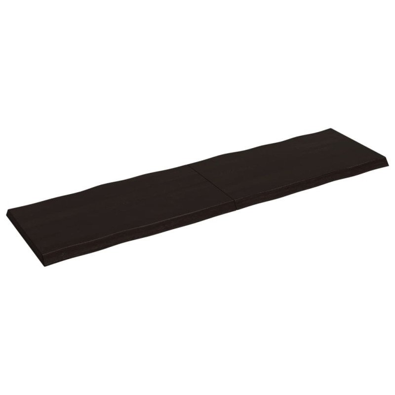 vidaXL Stolová doska tmavohnedá 220x60x(2-6)cm ošetrený masív hrany