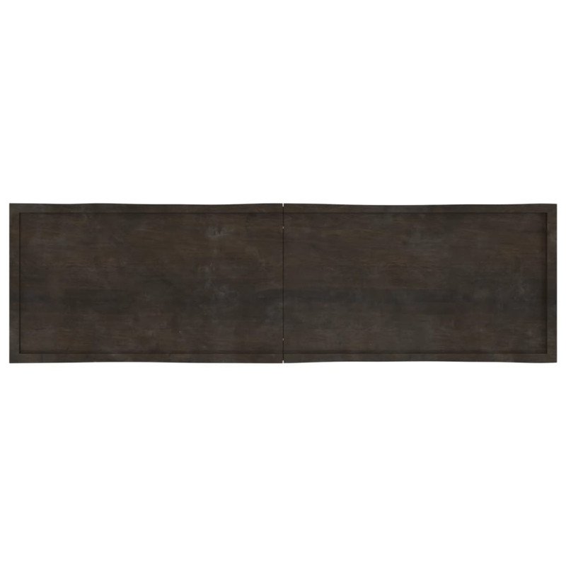 vidaXL Stolová doska tmavohnedá 220x60x(2-6)cm ošetrený masív hrany