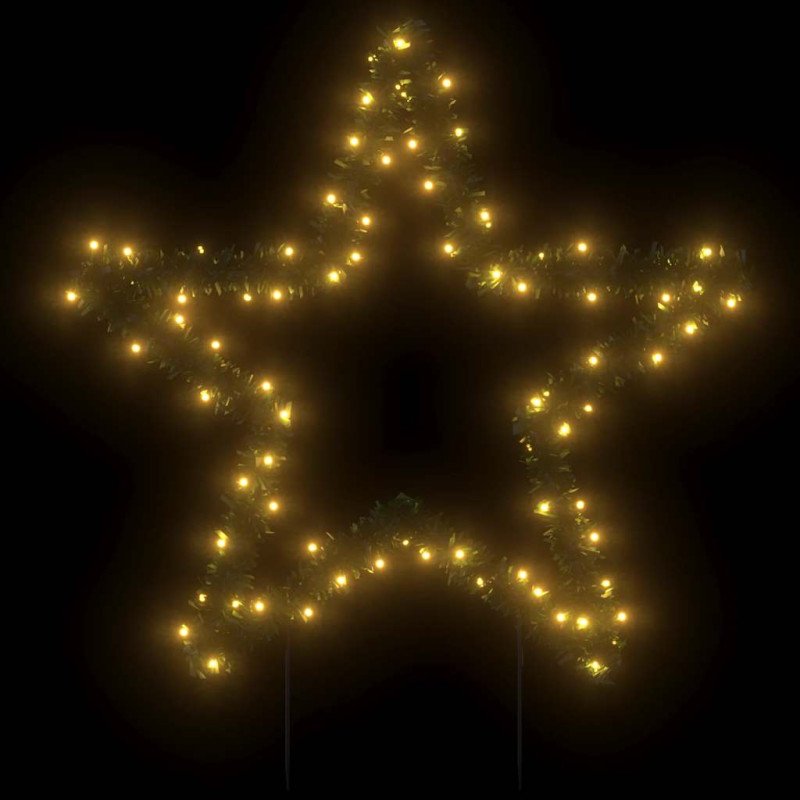 vidaXL Vianočná svetelná dekorácia s hrotmi hviezda 80 LED 60 cm