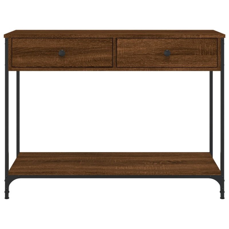 vidaXL Konzolový stolík hnedý dub 100x34,5x75 cm kompozitné drevo