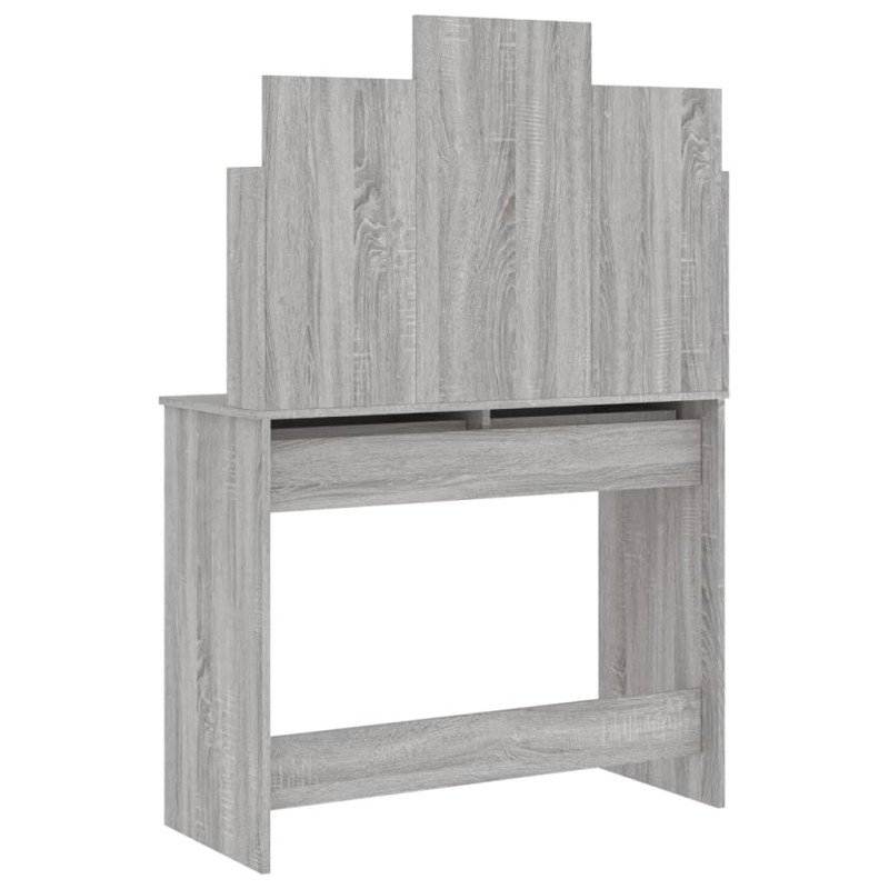 vidaXL Toaletný stolík so zrkadlom sivý sonoma 96x39x142 cm